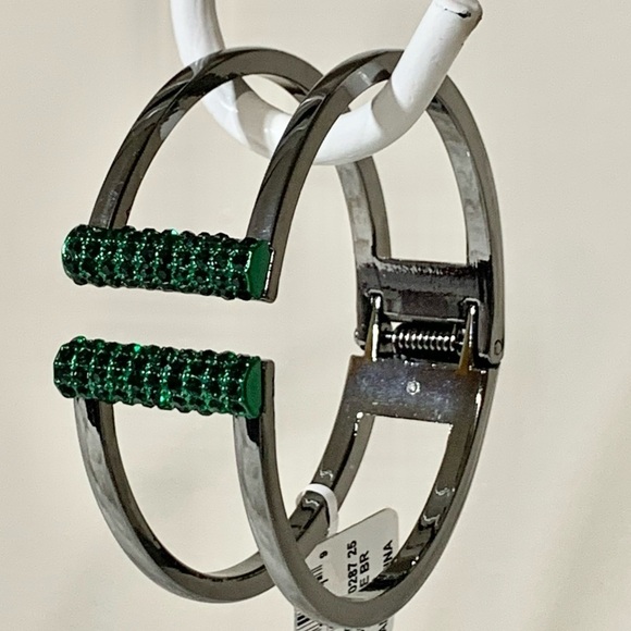 NWT Alfani hematite tone colored pave double row cuff bracelet 💍💎💕 - Picture 1 of 7